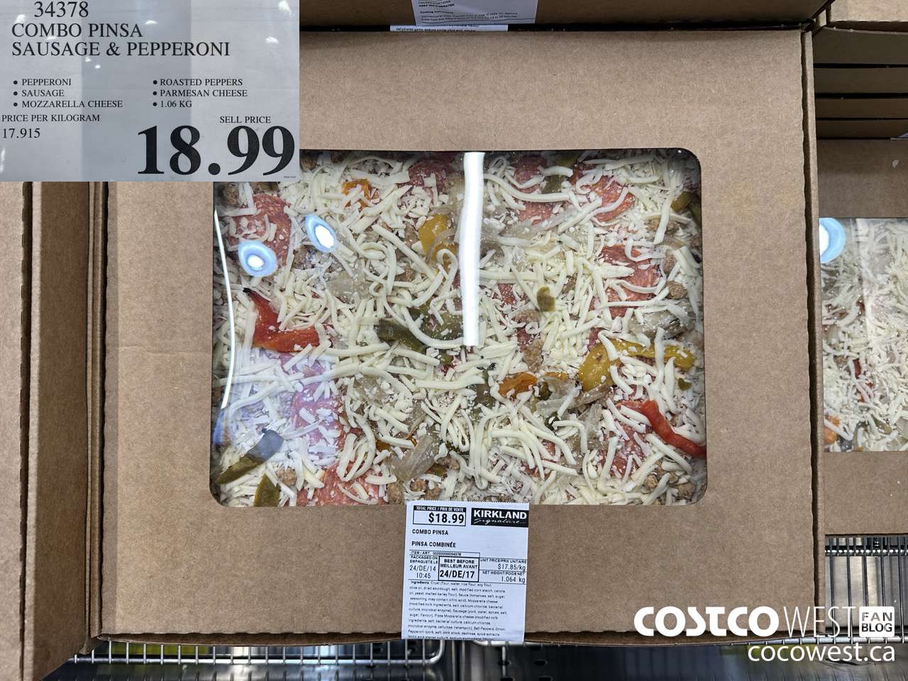 34378 COMBO PINSA SAUSAFE & PEPPERONI $18.99