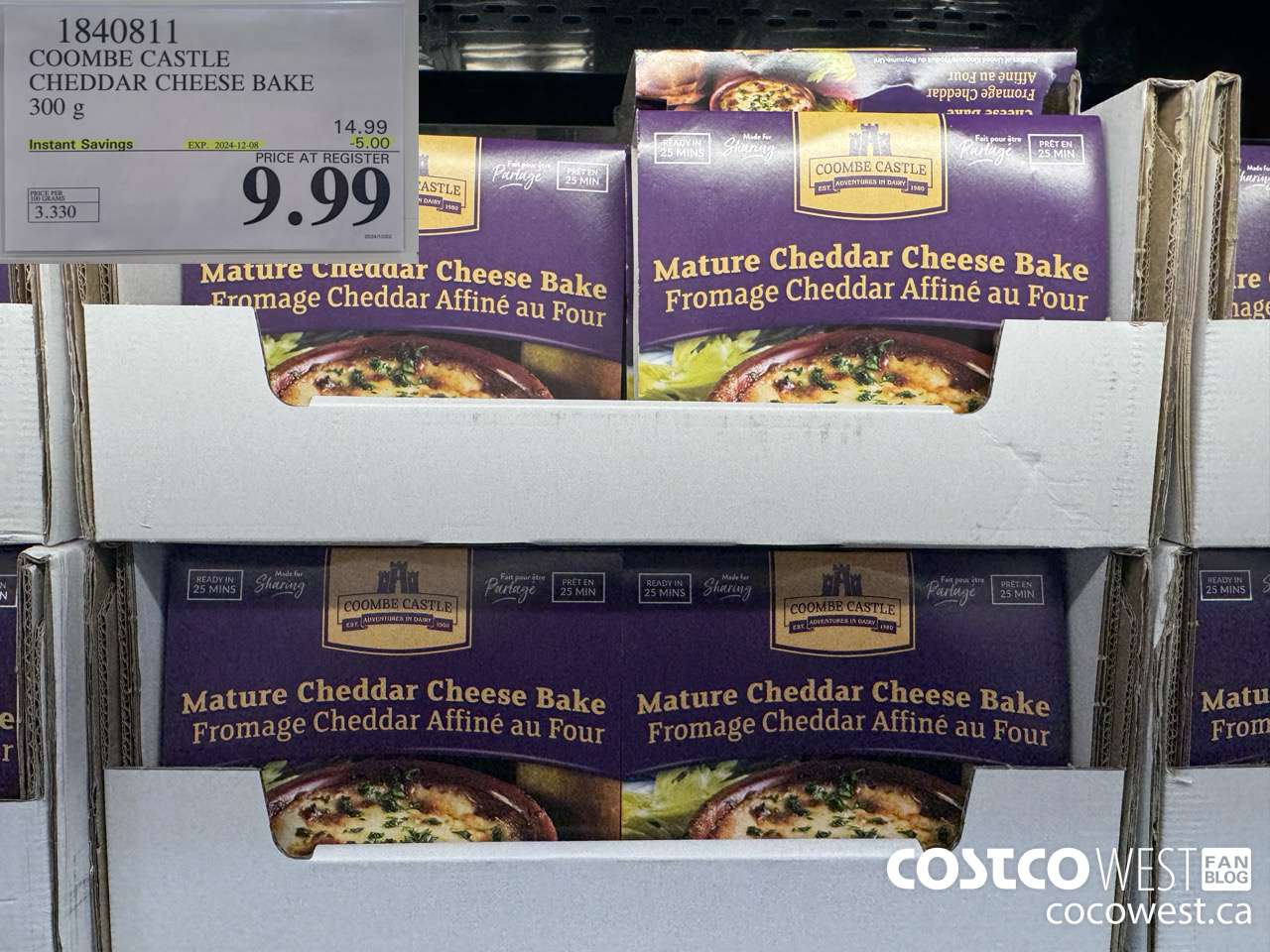 1840811 COOMBE CASTLE CHEDDARE CHEESE BAKE ($5.00 INSTANT SAVINGS EXPIRES ON 2024-12-08) $9.99