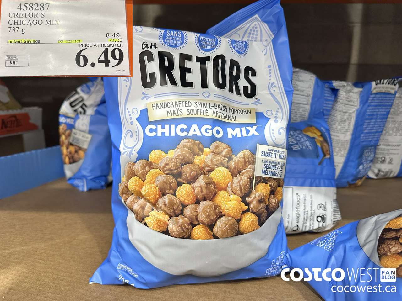 458287 CRETOR'S CHICAGO MIX 737 G ($2.00 INSTANT SAVINGS EXPIRES ON 2024-12-22) $6.49