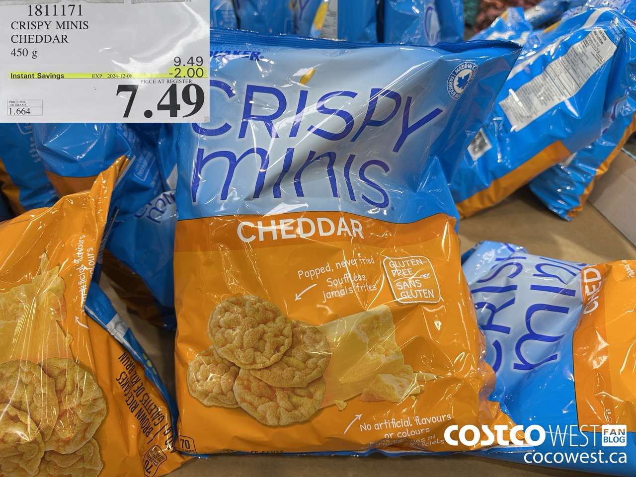 1811171 CRISPY MINIS CHEDDAR 450G ($2.00 INSTANT SAVINGS EXPIRES ON 2024-12-08) $7.49