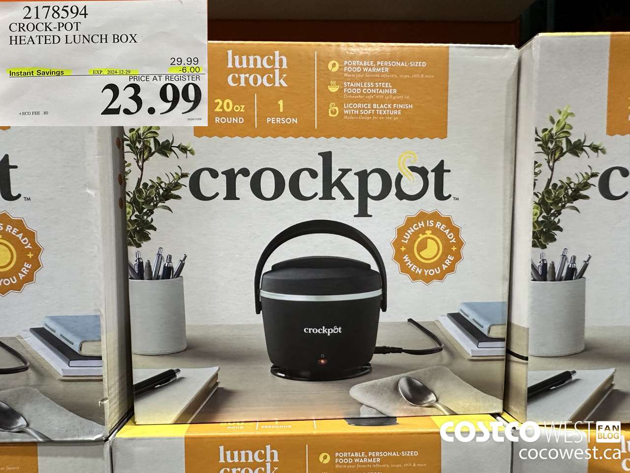 2178594 CROCK-POT HEATED LUNCH BOX ($6.00 INSTANT SAVINGS EXPIRES ON 2024-12-29) $23.99
