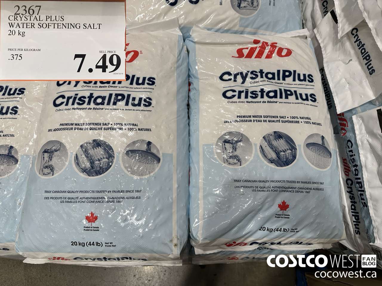 2367 CRYSTAL PLUS WATER SOFTENING SALT 20KG $7.49