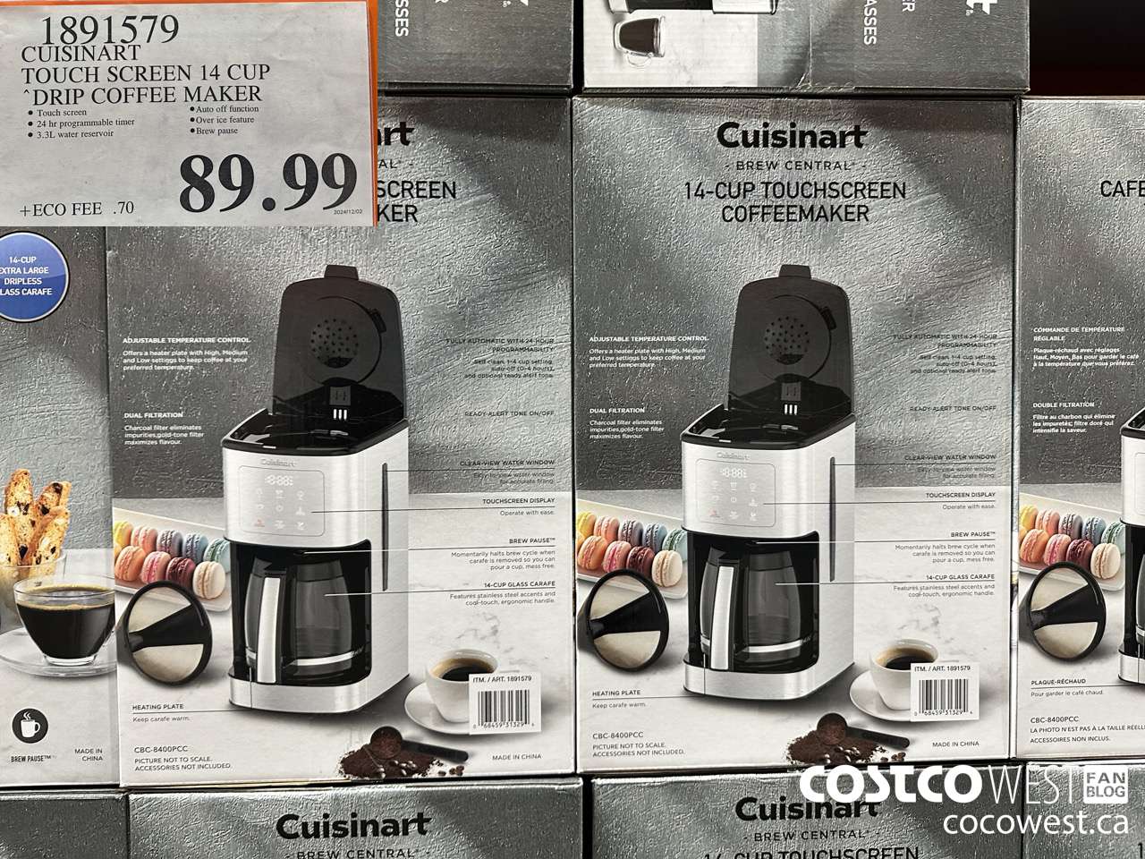 1891579 CUISINART TOUCH SCREEN 14 CUP DRIP COFFEE MAKER $89.99