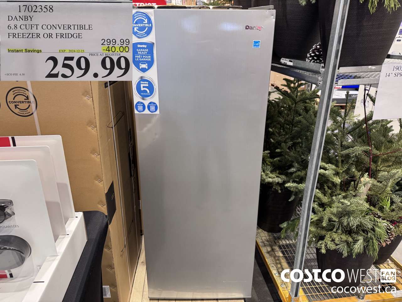 1702358 DANBY 6.8 CUFT CONVERTIBLE FREEZER OR FRIDGE ($40.00 INSTANT SAVINGS EXPIRES ON 2024-12-15) $259.99