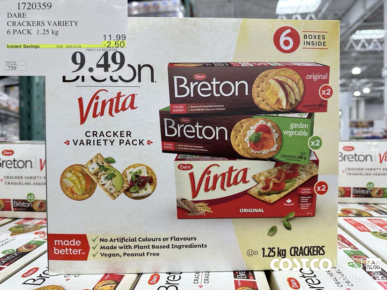 1720359 DARE CRACKERS VARIETY 6 PACK 1.25 KG ($2.50 INSTANT SAVINGS EXPIRES ON 2024-12-08) $9.49