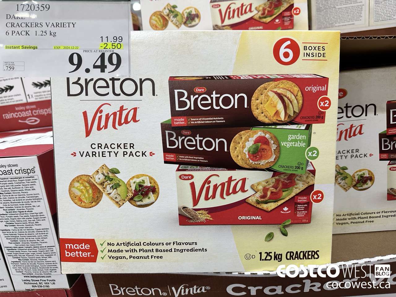 1720359 DARE CRACKERS VARIETY 6 PACK 1.25 KG ($2.50 INSTANT SAVINGS EXPIRES ON 2024-12-22) $9.49