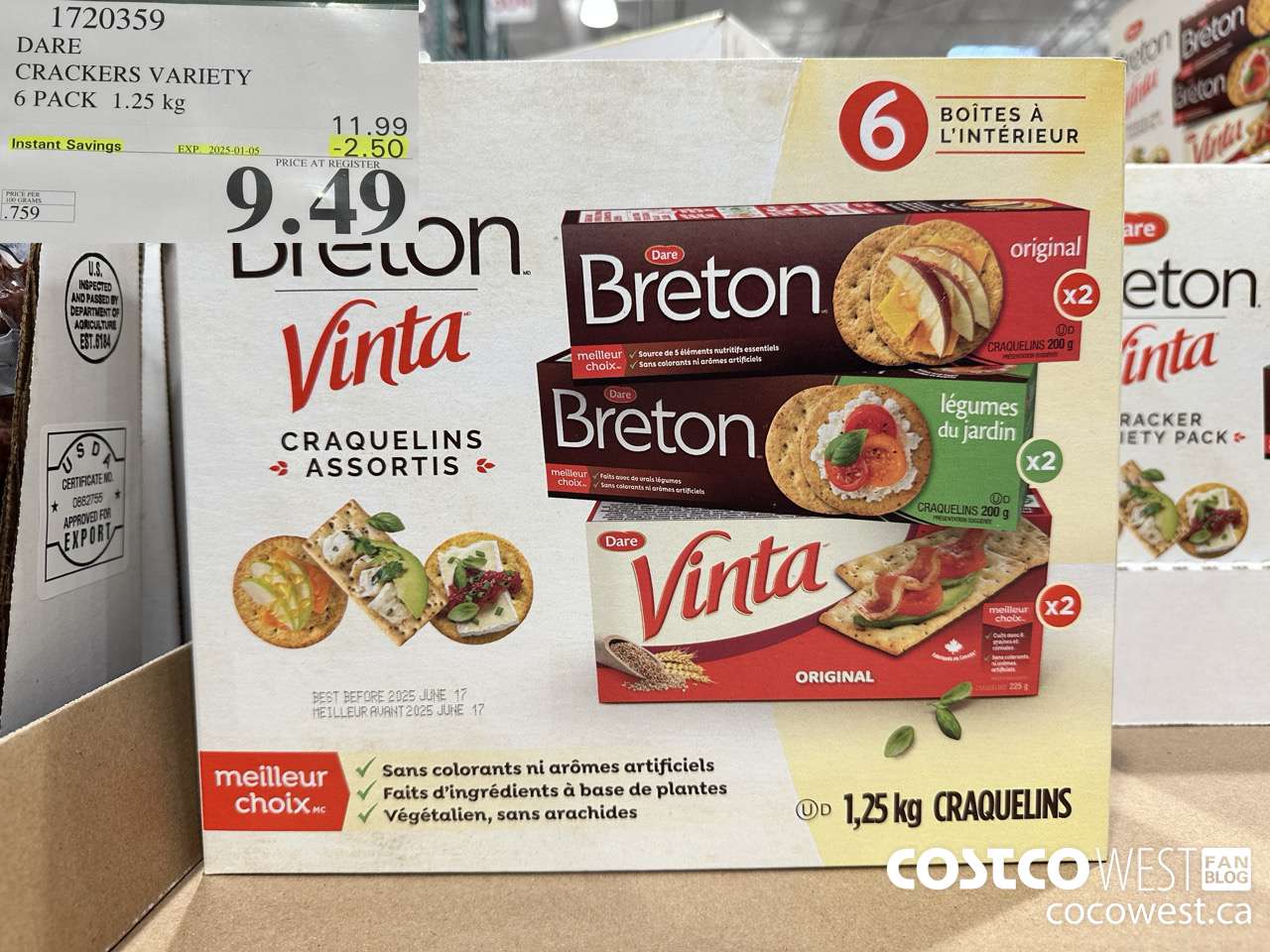 1720359 DARE CRACKERS VARIETY 6 PACK 1.25 KG ($2.50 INSTANT SAVINGS EXPIRES ON 2025-01-05) $9.49