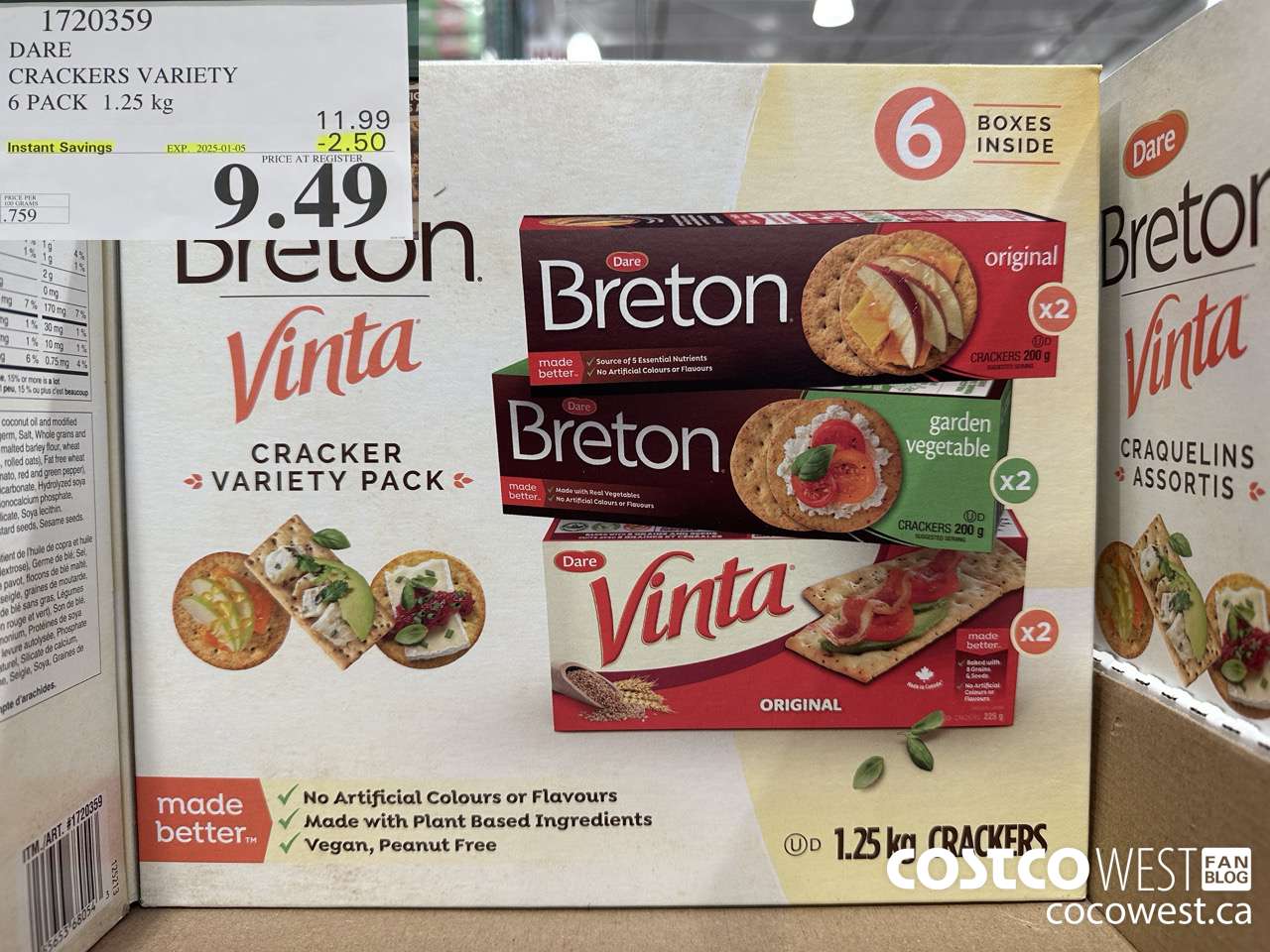 1720359 DARE CRACKERS VARIETY 6 PACK 1.25 KG ($2.50 INSTANT SAVINGS EXPIRES ON 2025-01-05) $9.49