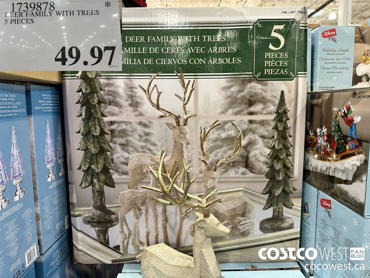 1739878 DEER FAMILY WITH TREES 5 PIECES $49.97