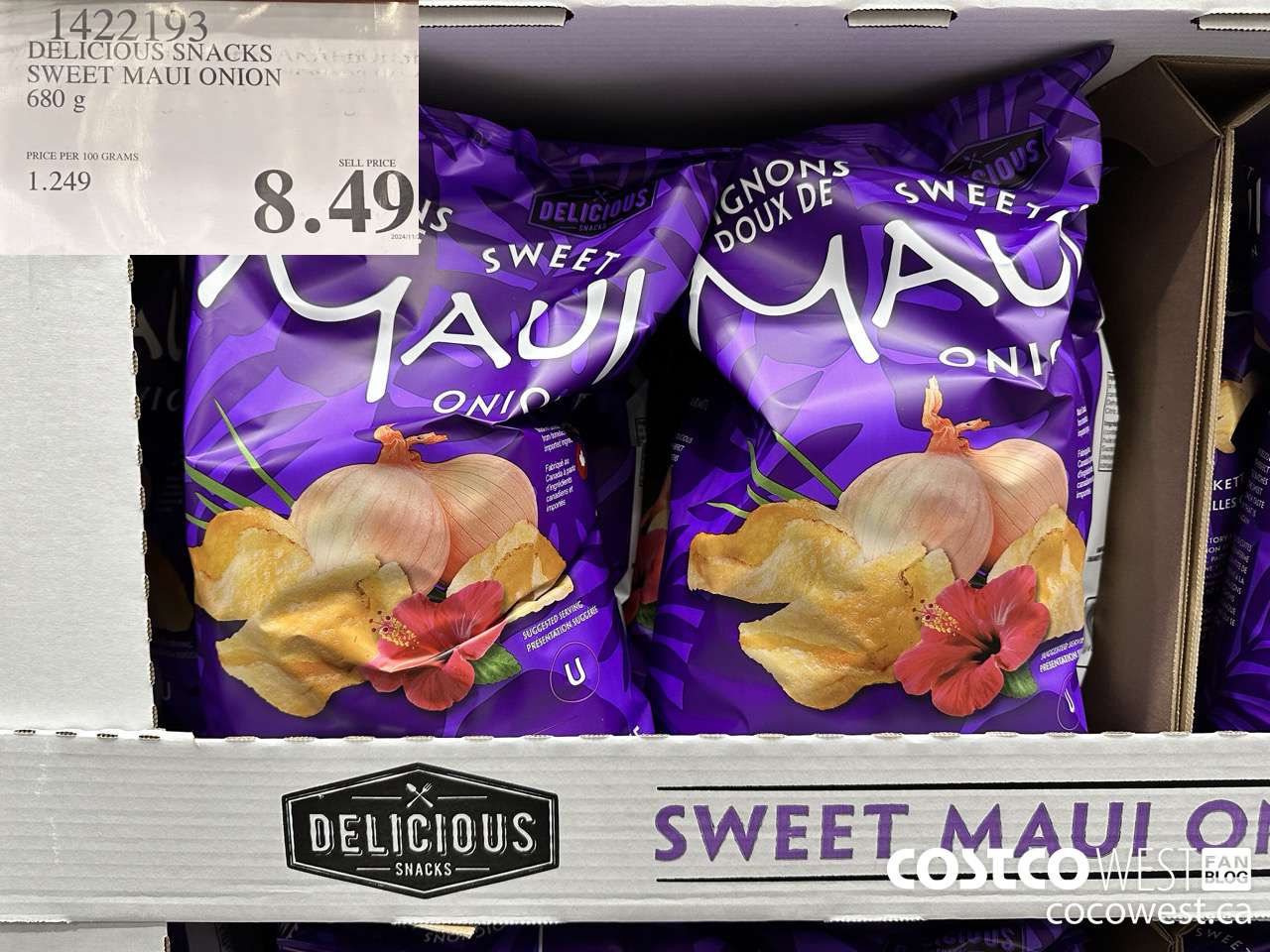 1422193 DELICIOUS SNACKS SWEET MAUI ONION 680 g $8.49