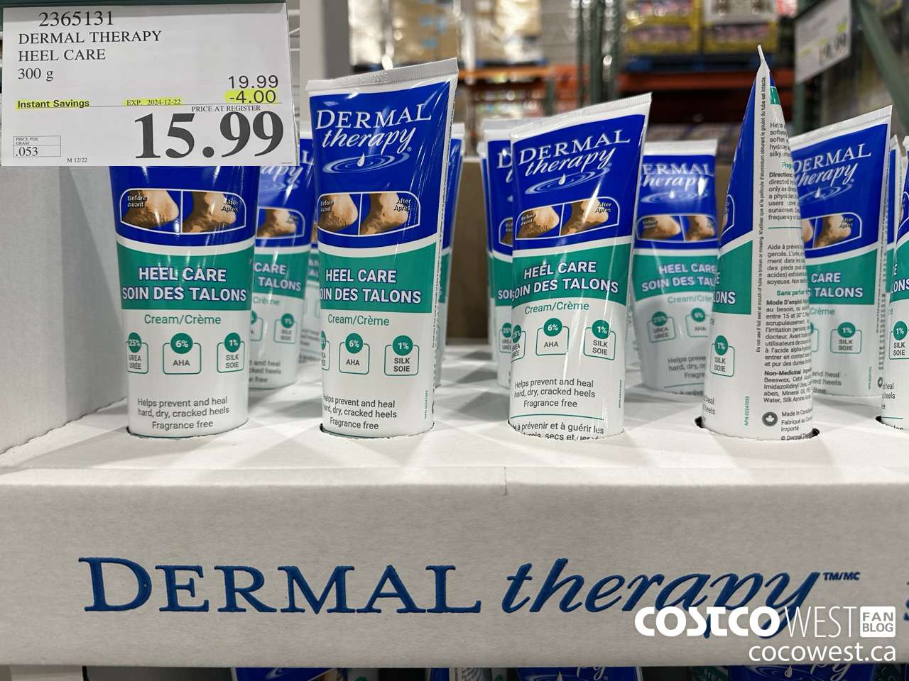 2365131 DERMAL THERAPY HEEL CARE 300G ($4.00 INSTANT SAVINGS EXPIRES ON 2024-12-22) $15.99