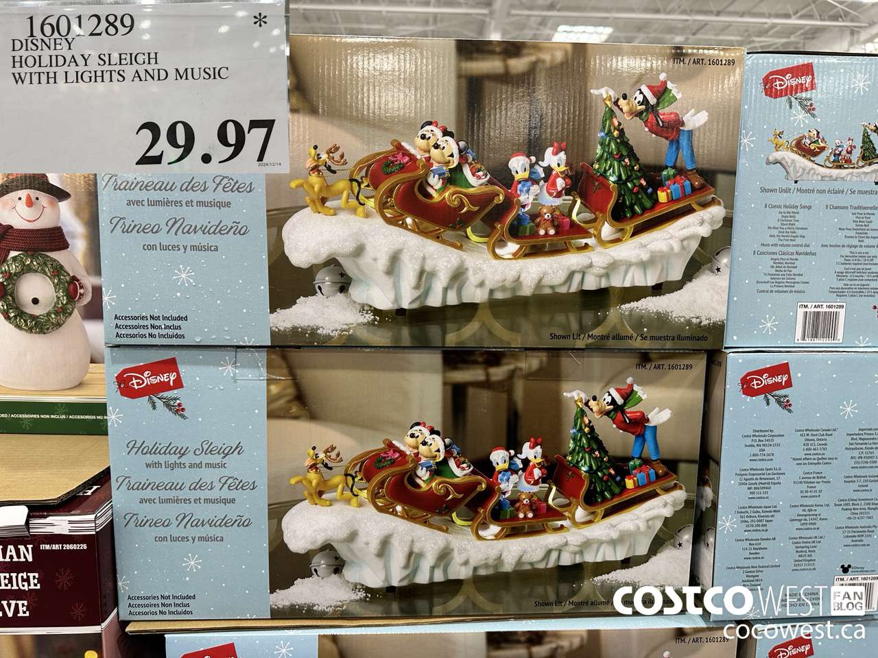 1601289 DISNEY HOLIDAY SLEIGH WITH LIGHTS AND MUSIC $29.97