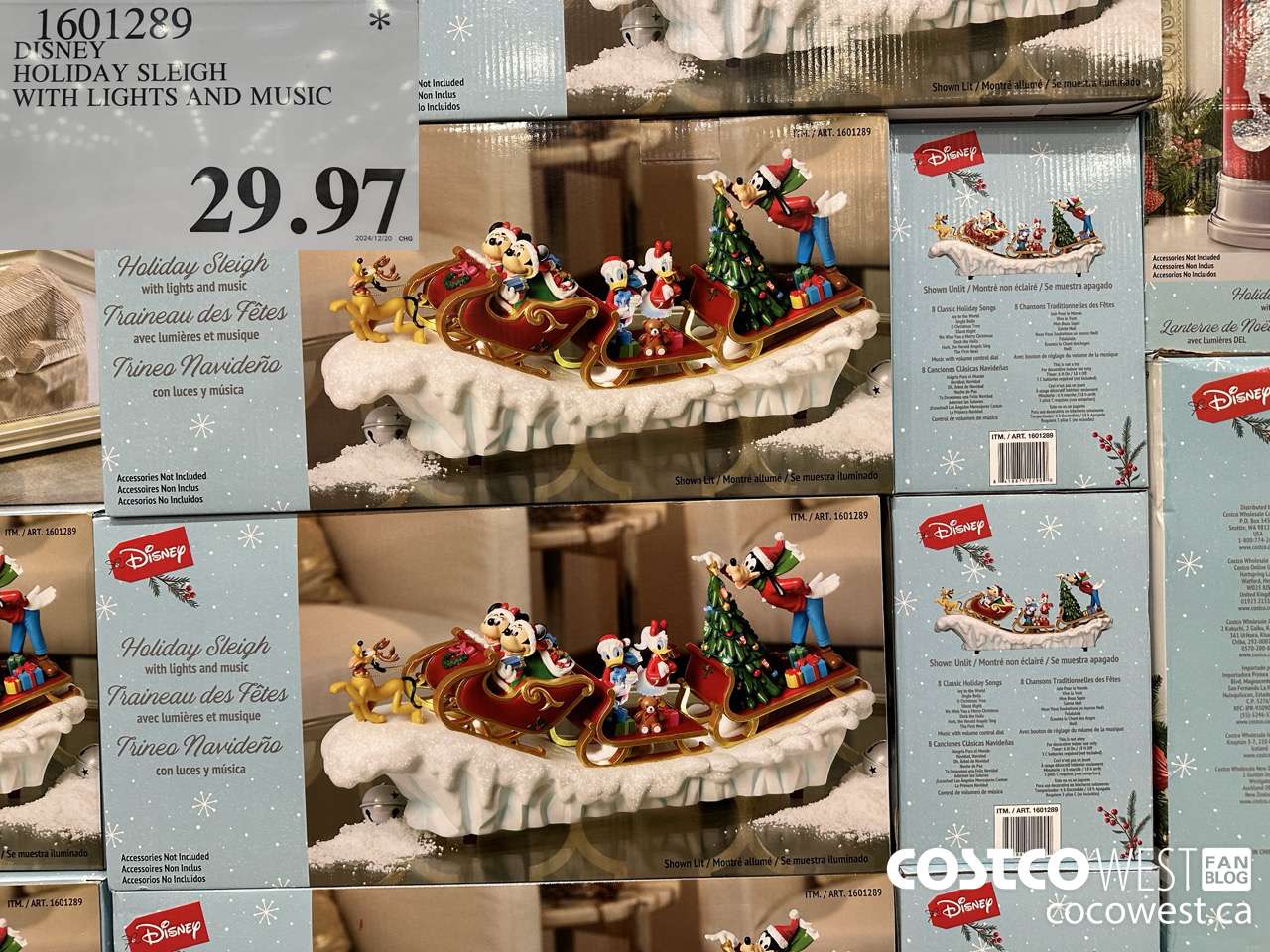 1601289 DISNEY HOLIDAY SLEIGH WITH LIGHTS AND MUSIC $29.97