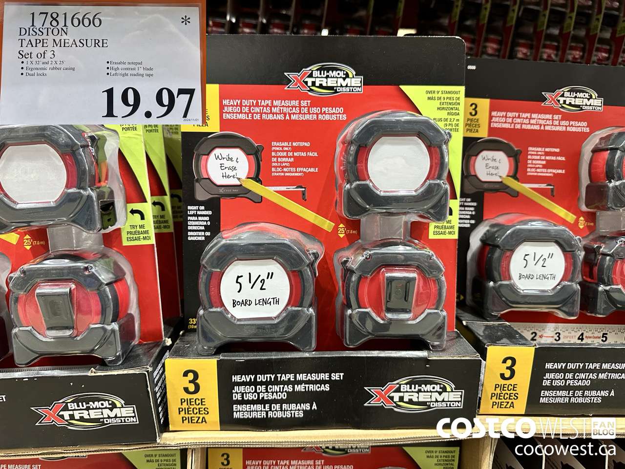 1781666 DISSTON TAPE MEASURE SET OF 3 $19.97