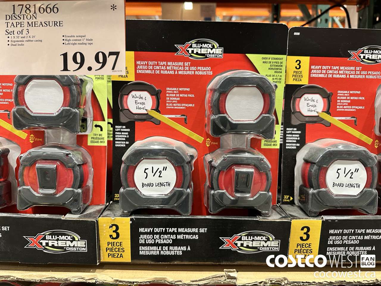 1781666 DISSTON TAPE MEASURE SET OF 3 $19.97