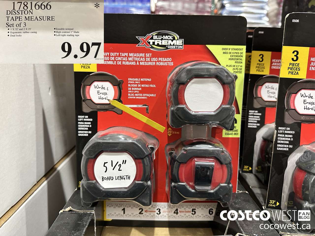 1781666 DISSTON TAPE MEASURE SET OF 3 $9.97