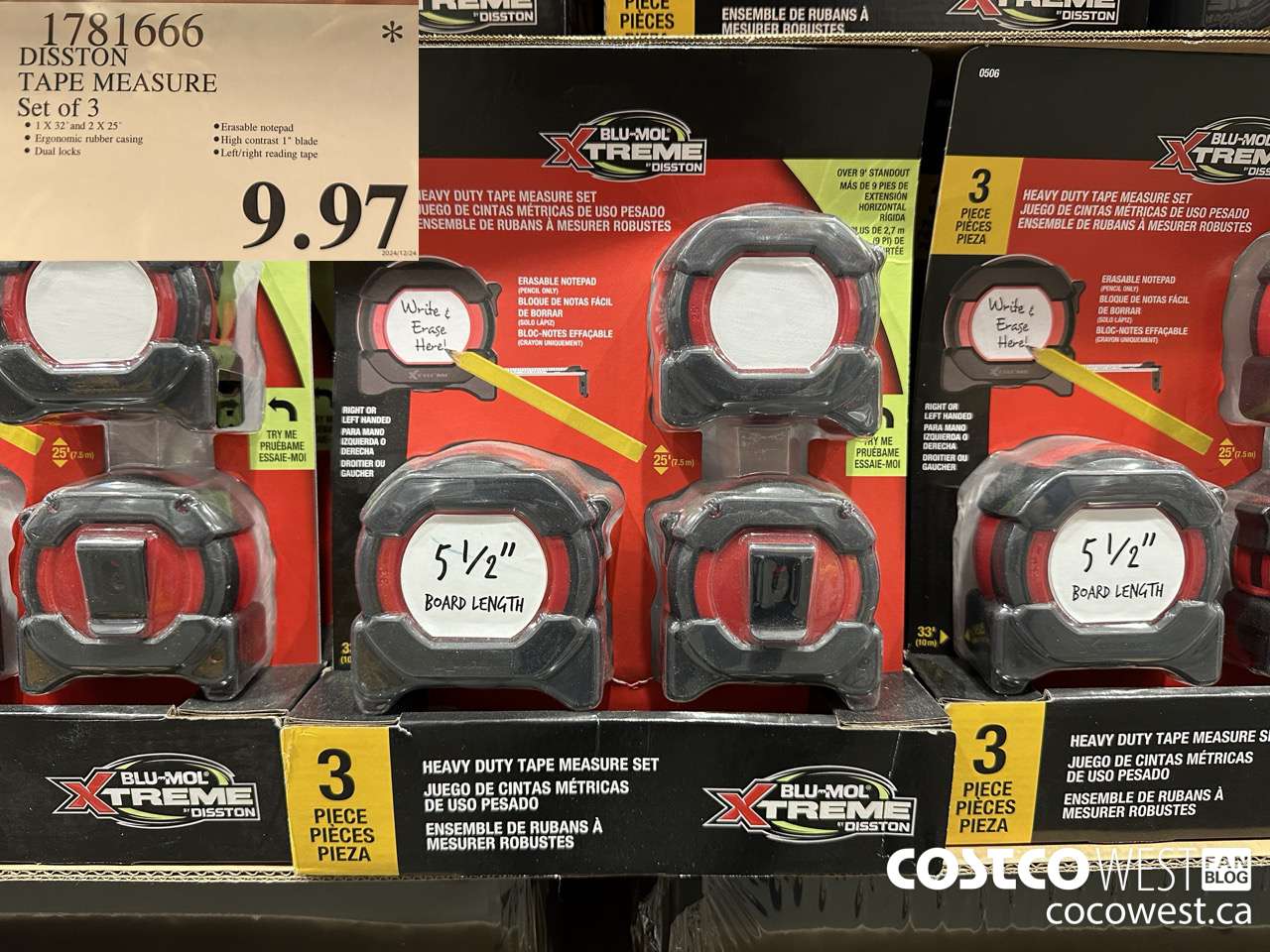 1781666 DISSTON TAPE MEASURE SET OF 3 $9.97