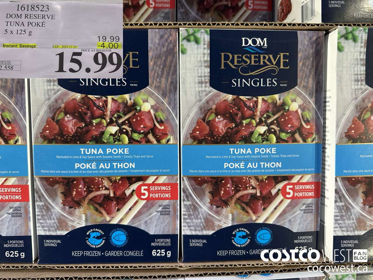 1618523 DOM RESERVE TUNA POKE 5 X 125 G ($4.00 INSTANT SAVINGS EXPIRES ON 2024-12-29) $15.99