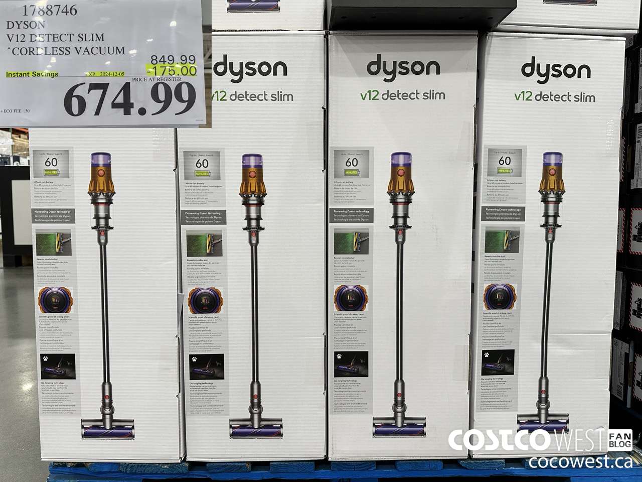 1788746 DYSON V12 DETECT SLIM STICK VAC ($175.00 INSTANT SAVINGS EXPIRES ON 2024-12-05) $674.99