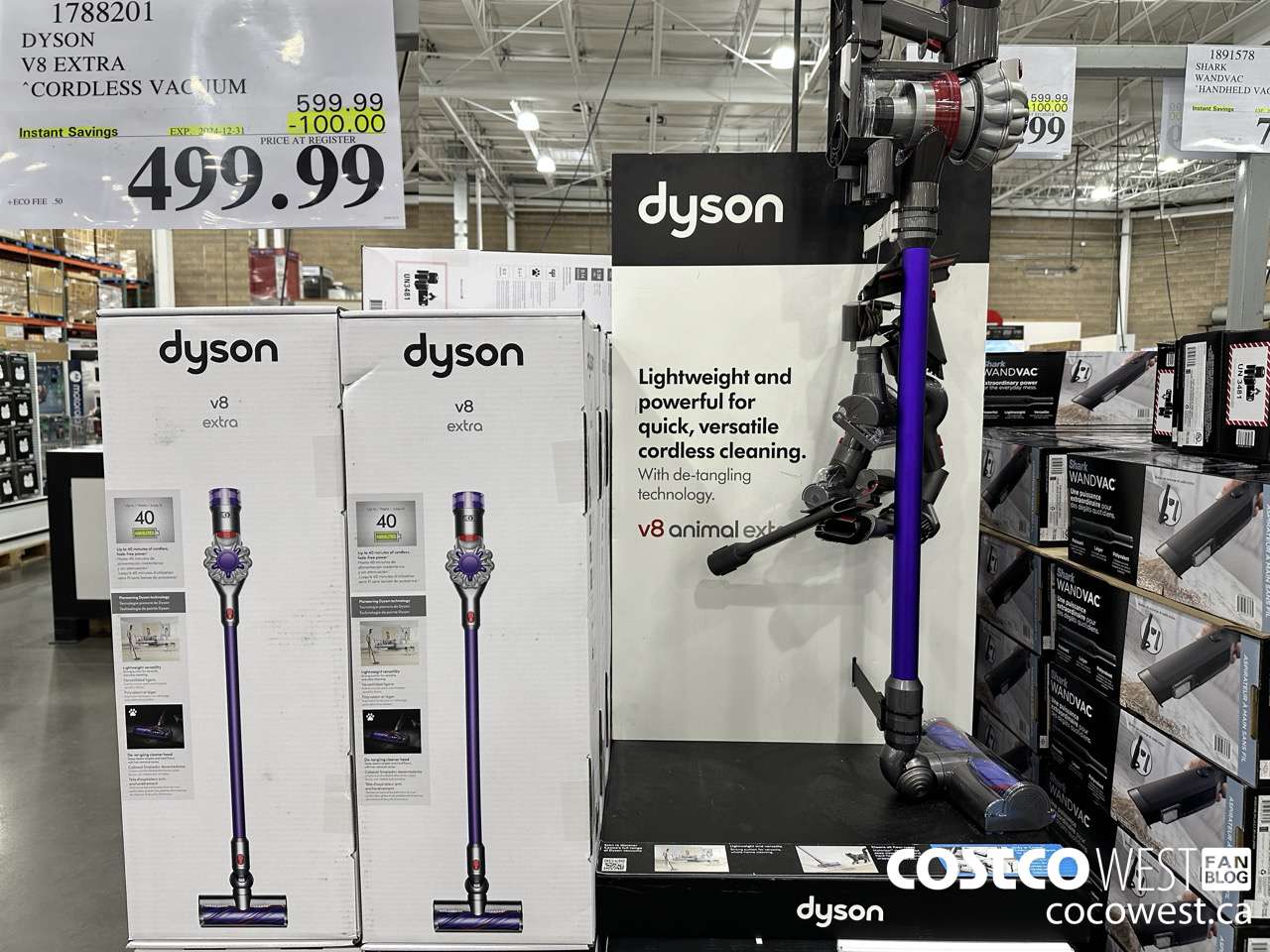 1788201 DYSON V8 EXTRA CORDLESS VACUUM ($100.00 INSTANT SAVINGS EXPIRES ON 2024-12-31) $499.99