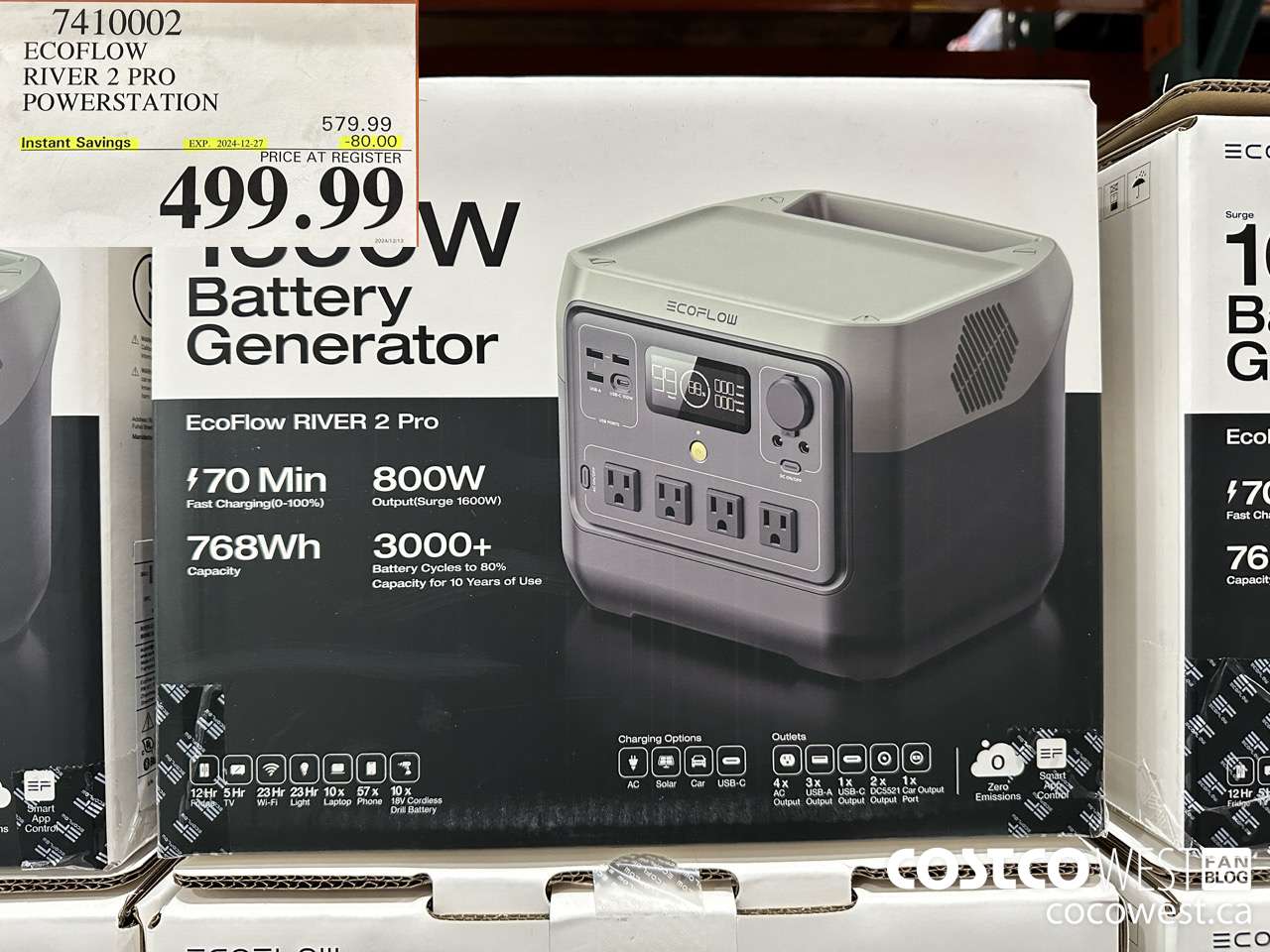 7410002 ECOFLOW RIVER 2 PRO POWERSTATION ($80.00 INSTANT SAVINGS EXPIRES ON 2024-12-27) $499.99