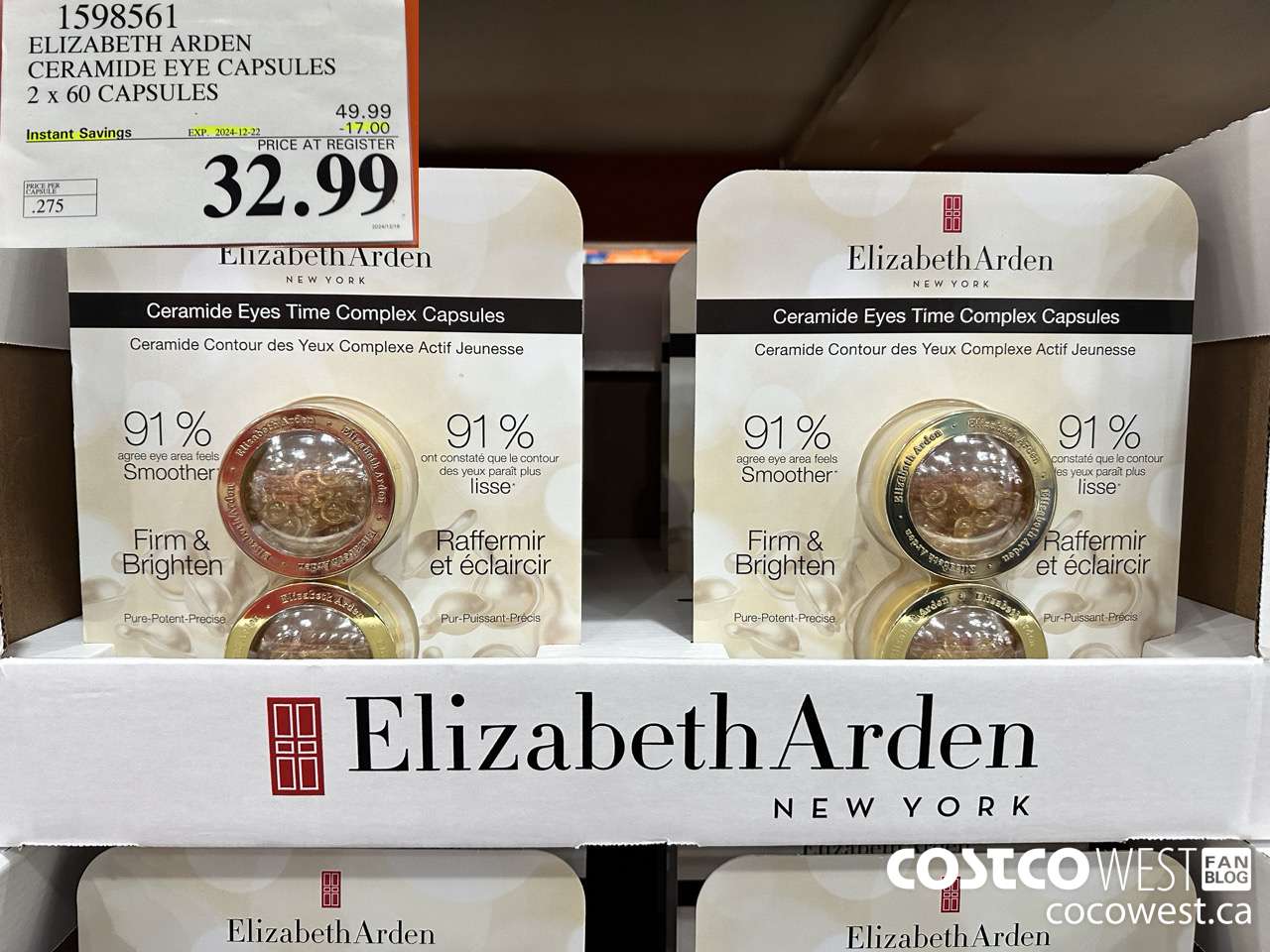 1598561 ELIZABETH ARDEN CERAMIDE EYE CAPSULES 2 X 60 CAPSULES ($17.00 INSTANT SAVINGS EXPIRES ON 2024-12-22) $32.99