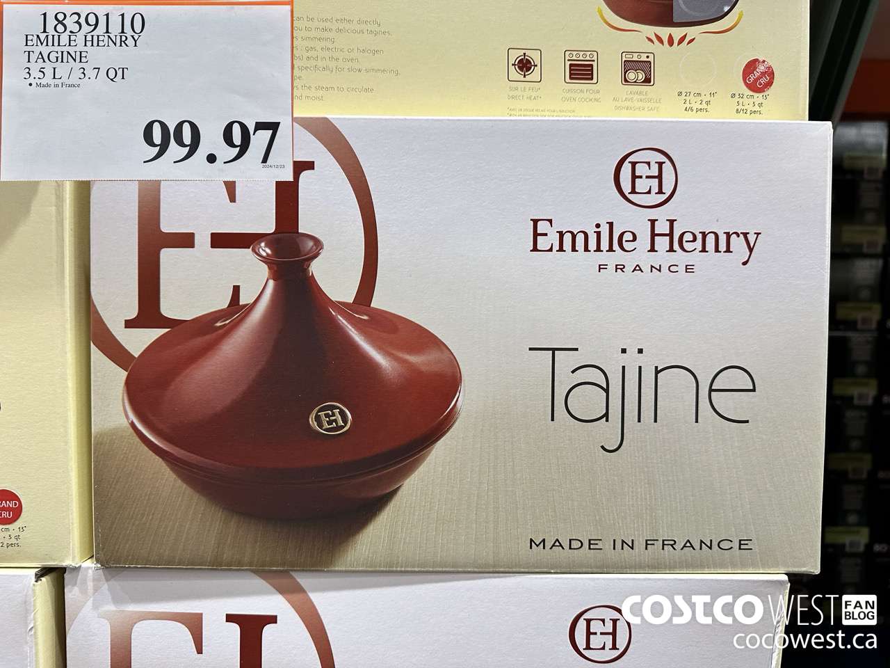 1839910 EMILE HENRY TAGINE 3.5L/3.7QT $99.97