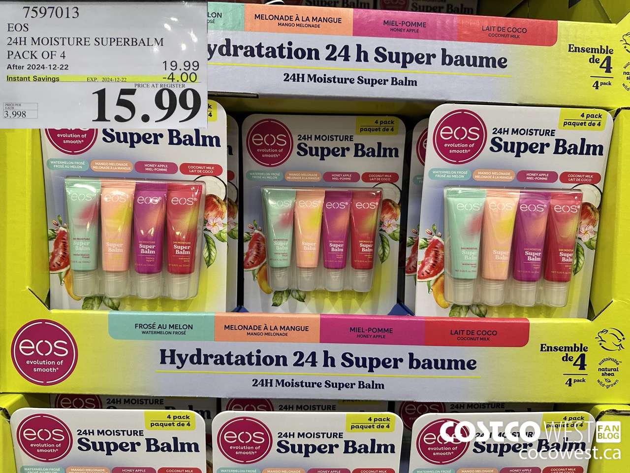 7597013 EOS 24H MOISTURE SUPERBALM PACK OF 4 ($4.00 INSTANT SAVINGS EXPIRES ON 2024-12-22) $15.99