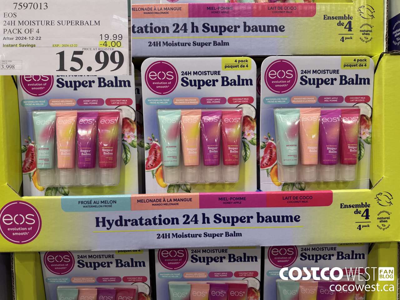 7597013 EOS 24H MOISTURE SUPERBALM PACK OF 4 ($4.00 INSTANT SAVINGS EXPIRES ON 2024-12-22) $15.99