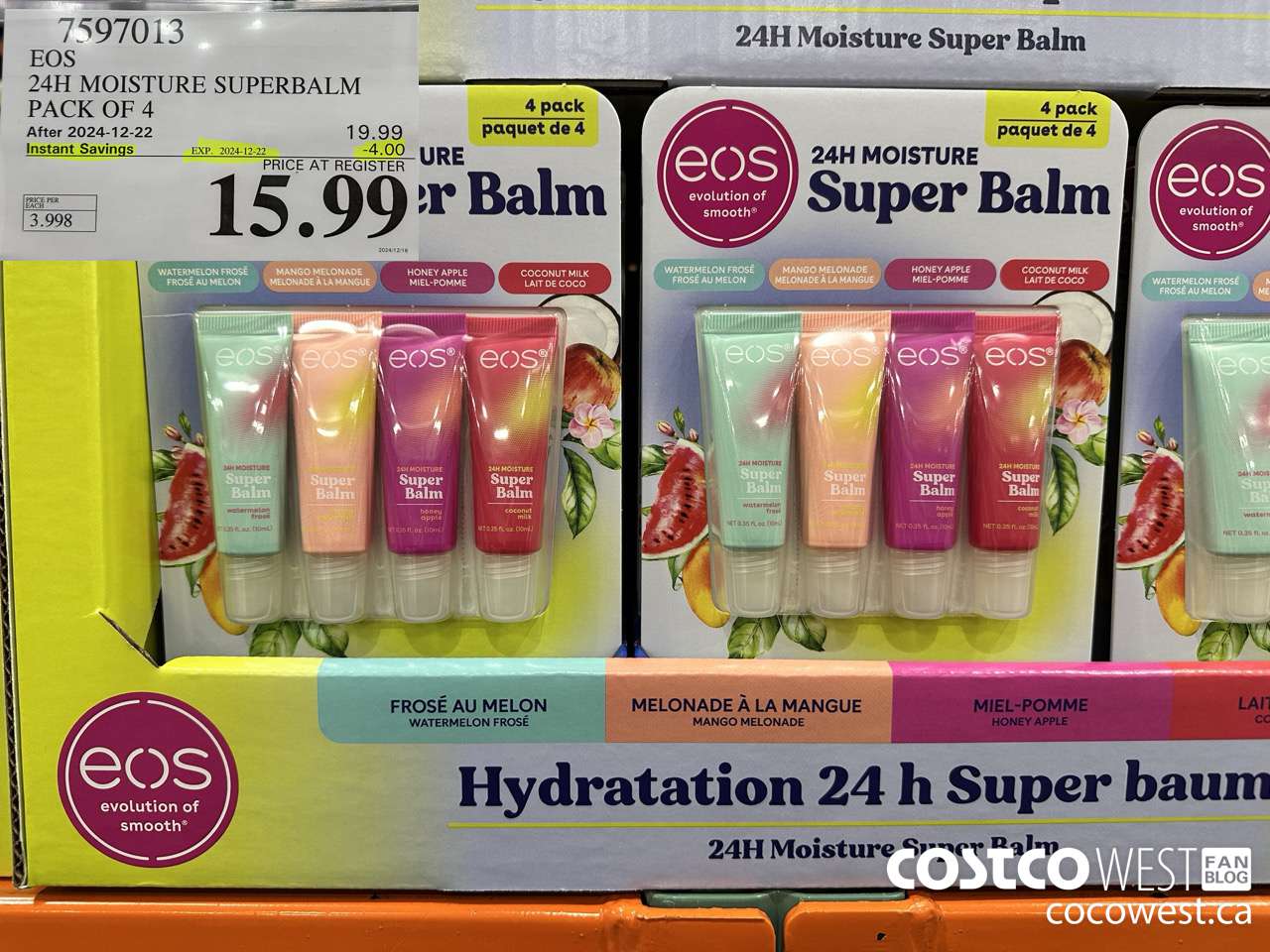 7597013 EOS 24H MOISTURE SUPERBALM PACK OF 4 ($4.00 INSTANT SAVINGS EXPIRES ON 2024-12-22) $15.99