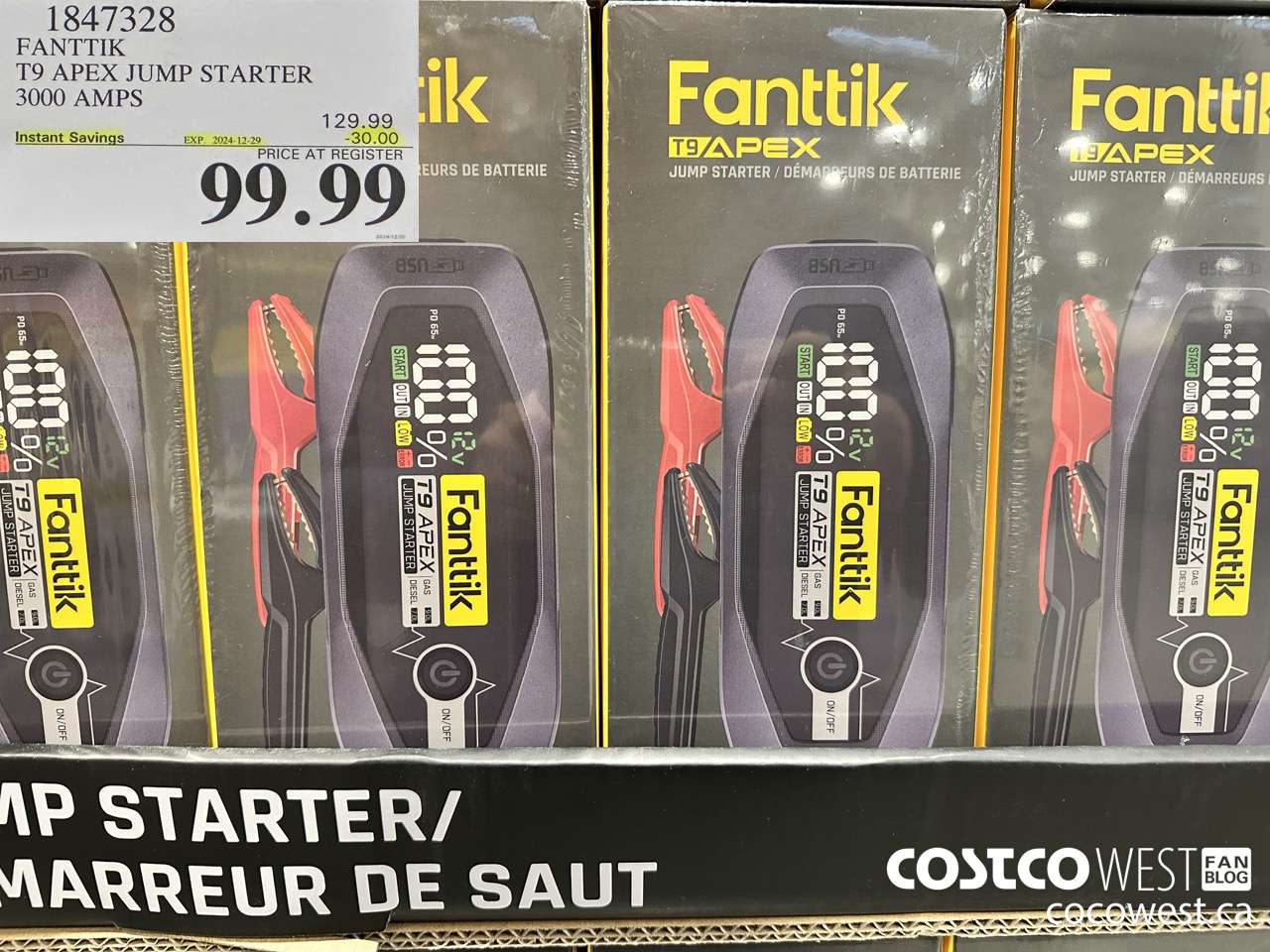 1847328 FANTTIK T9 APEX JUMP STARTER 3000 AMPS ($30.00 INSTANT SAVINGS EXPIRES ON 2024-12-29) $99.99