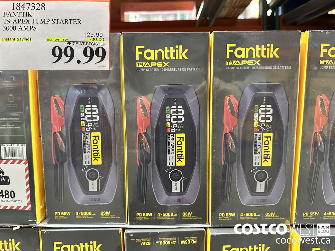 1847328 FANTTIK T9 APEX JUMP STARTER 3000 AMPS ($30.00 INSTANT SAVINGS EXPIRES ON 2024-12-29) $99.99