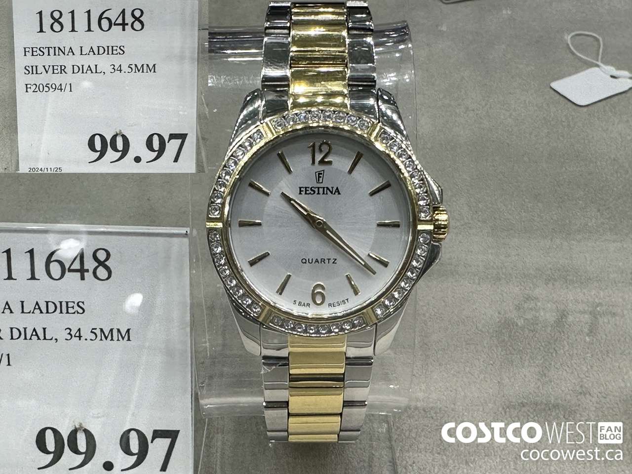 1811648 FESTINA LADIES SILVER DIAL, 34.5MM F20594/1 $99.97