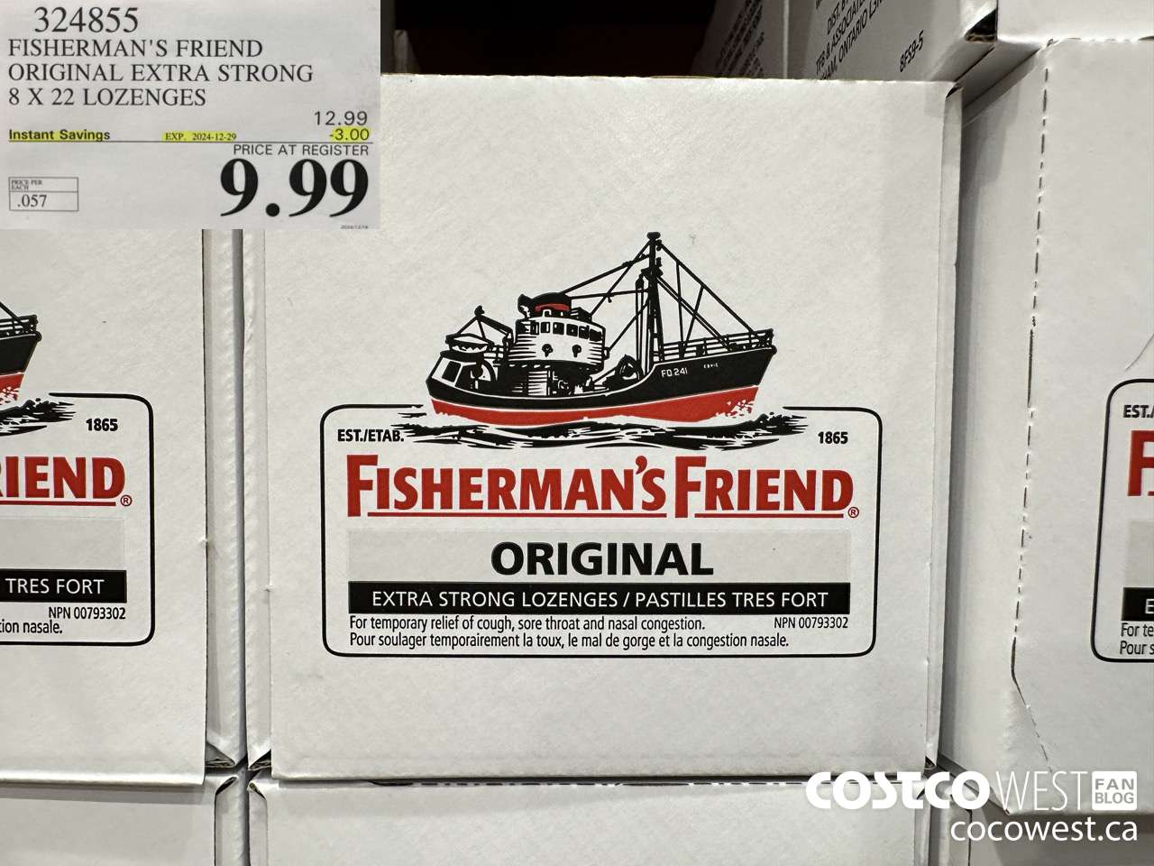 324855 FISHERMAN'S FRIEND ORIGINAL EXTRA STRONG 8 X 22 LOZENGES ($3.00 INSTANT SAVINGS EXPIRES ON 2024-12-29) $9.99