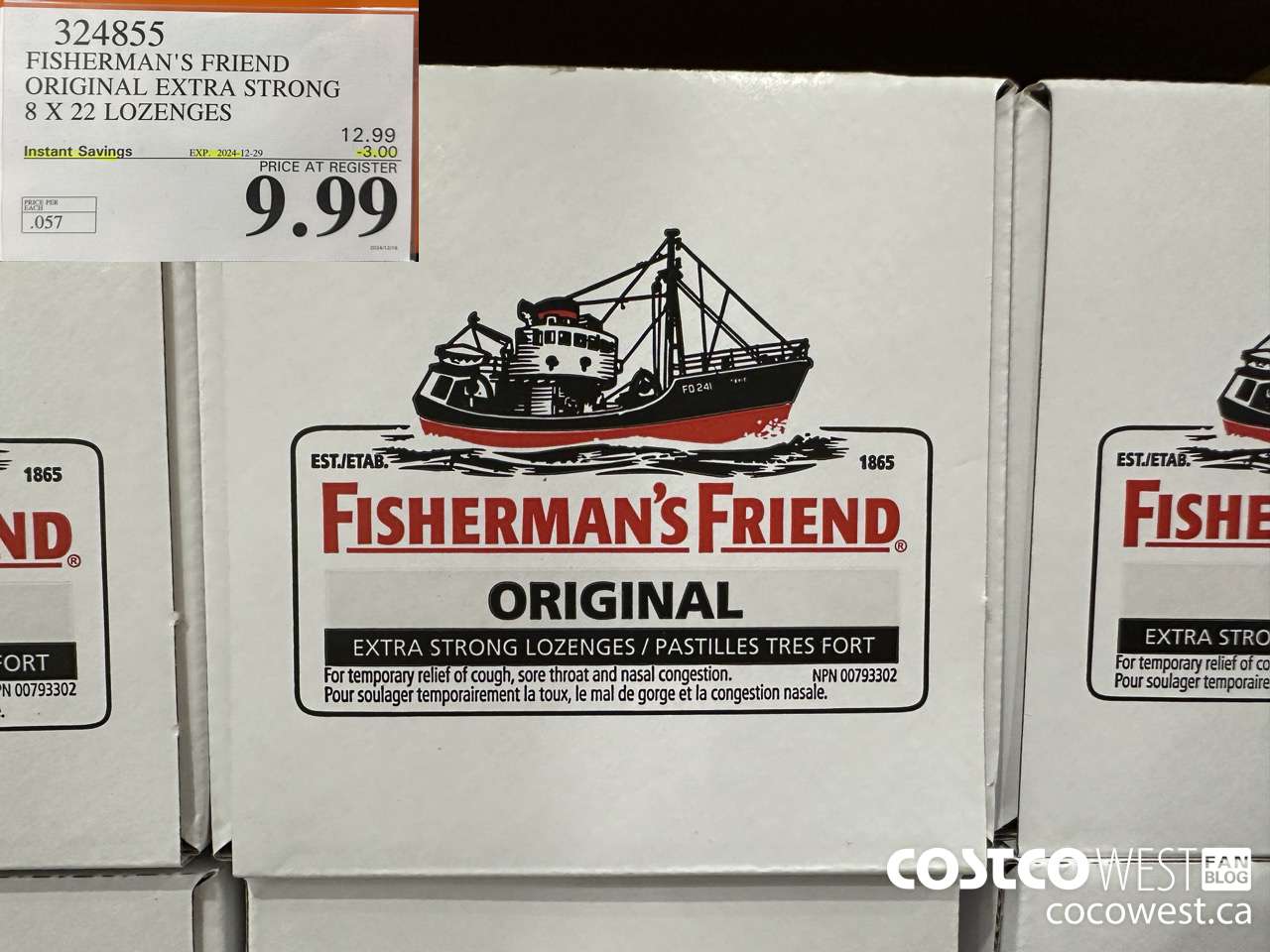 324855 FISHERMAN'S FRIEND ORIGINAL EXTRA STRONG 8 X 22 LOZENGES ($3.00 INSTANT SAVINGS EXPIRES ON 2024-12-29) $9.99