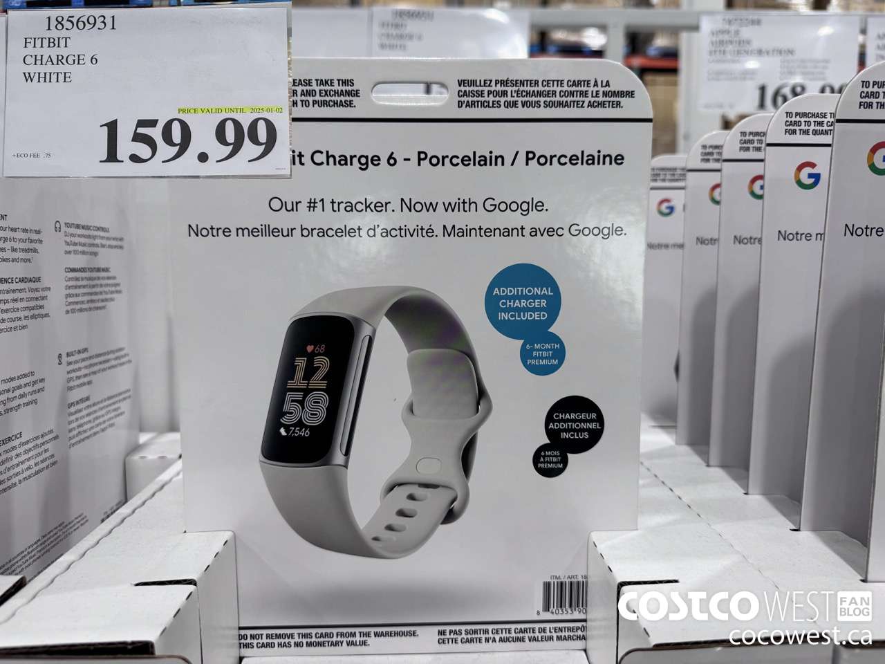 1856931 FITBIT CHARGE 6 WHITE (EXPIRES ON 2025-01-02) $159.99