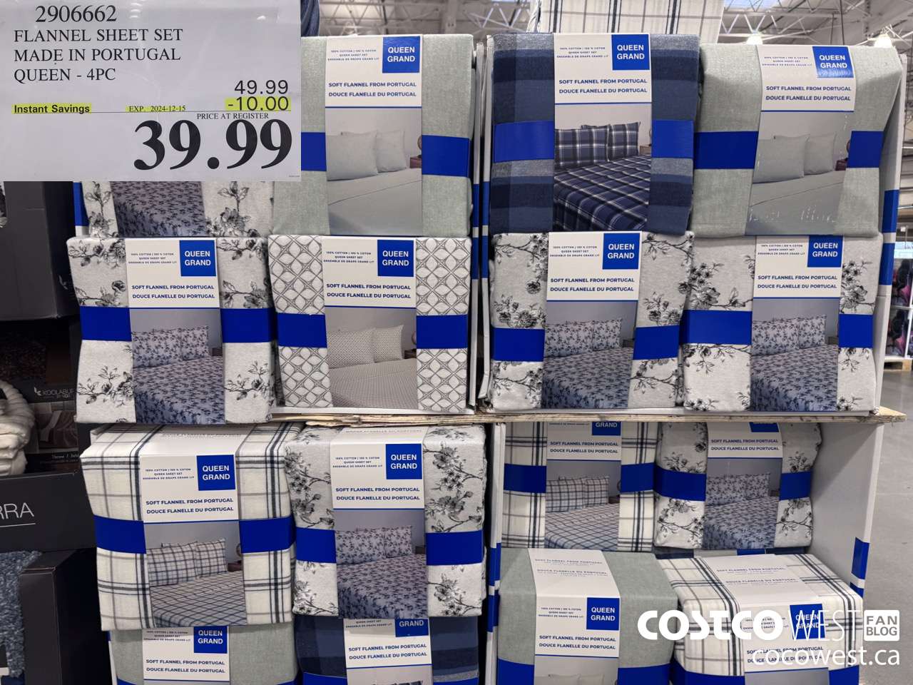 2906662 FLANNEL SHEET SET MADE IN PORTUGAL QUEEN 4PC ($10.00 INSTANT SAVINGS EXPIRES ON 2024-12-15) $39.99