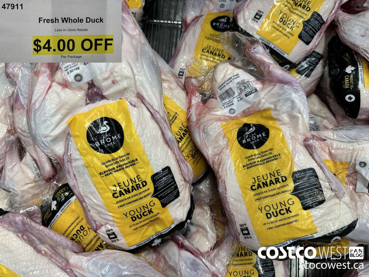 47911 FRESH WHOLE DUCK ($4.00 INSTANT SAVINGS)