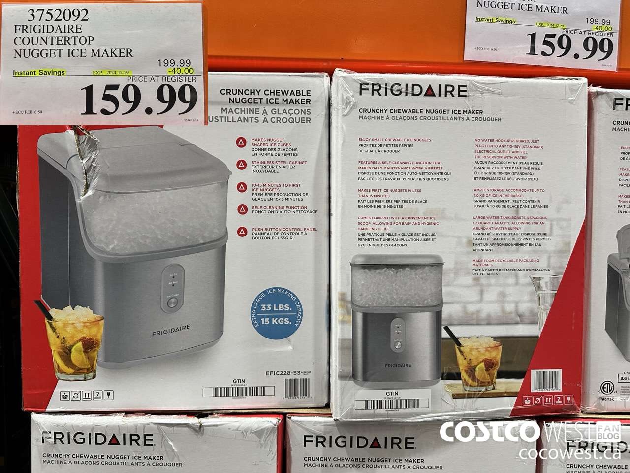 3752092 FRIGIDAIRE COUNTERTOP NUGGET ICE MAKER ($40.00 INSTANT SAVINGS EXPIRES ON 2024-12-29) $159.99