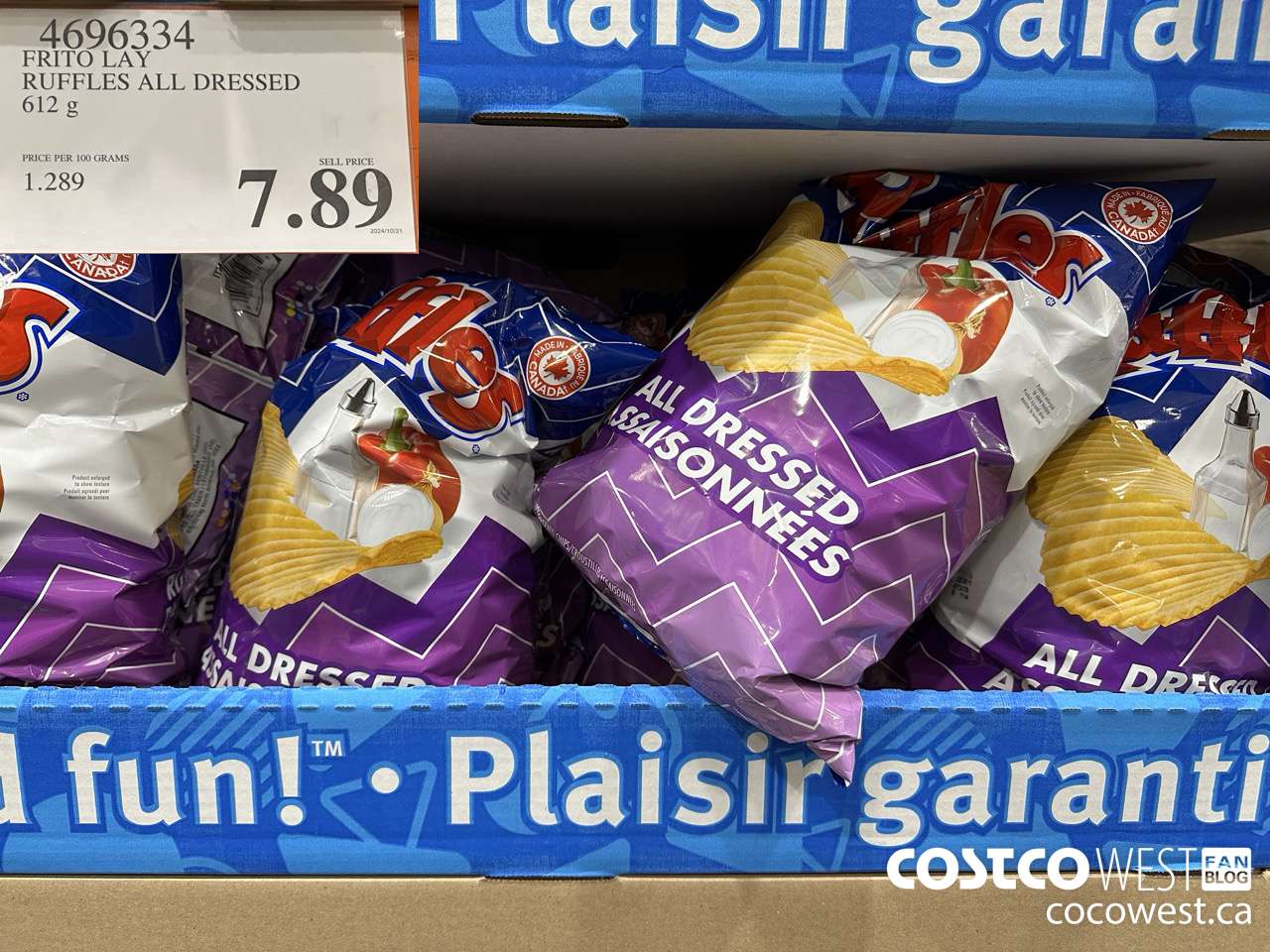 4696334 FRITO LAY RUFFLES ALL DRESSED 612G $7.89