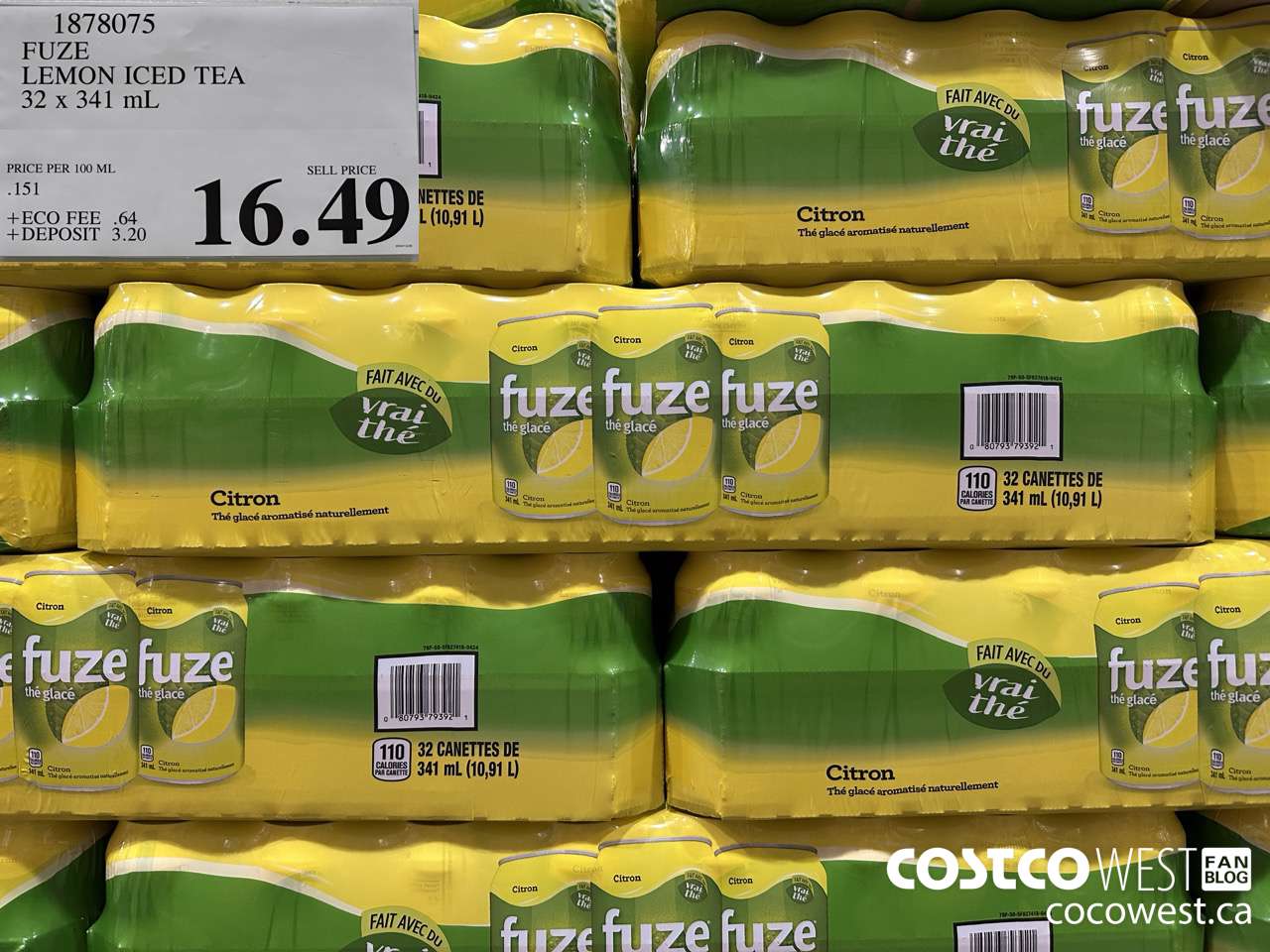 1878075 FUZE LEMON ICED TEA 32 X 341 ML $16.49