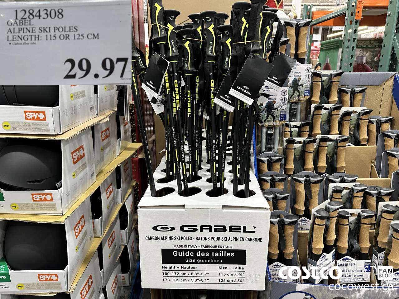 1284308 GABEL ALPINE SKI POLES LENGTH: 155 OR 125 CM $29.97