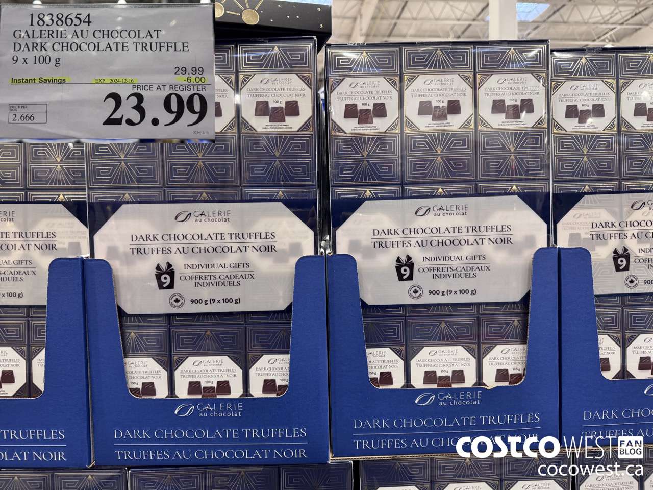 1838654 GALERIE AU CHOCOLAT DARK CHOCOLATE TRUFFLE 9 X 100G ($6.00 INSTANT SAVINGS EXPIRES ON 2024-12-16) $23.99