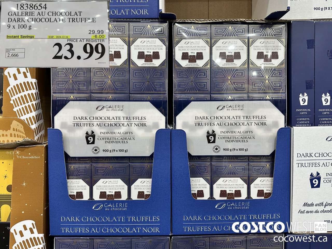 1838654 GALERIE AU CHOCOLAT DARK CHOCOLATE TRUFFLE 9 X 100G ($6.00 INSTANT SAVINGS EXPIRES ON 2024-12-16) $23.99