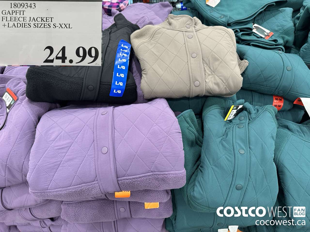 1809343 GAPFIT FLEECE JACKET LADIES SIZES S-XXL $24.99