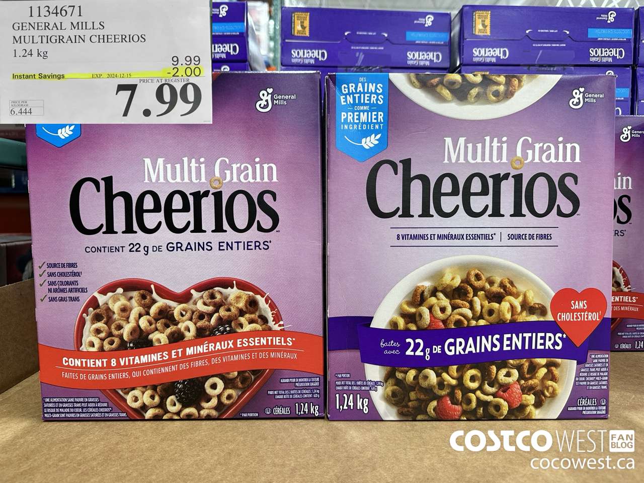 1134671 GENERAL MILLS MULTIGRAIN CHEERIOS 1.24 kg ($2.00 INSTANT SAVINGS EXPIRES ON 2024-12-15) $7.99