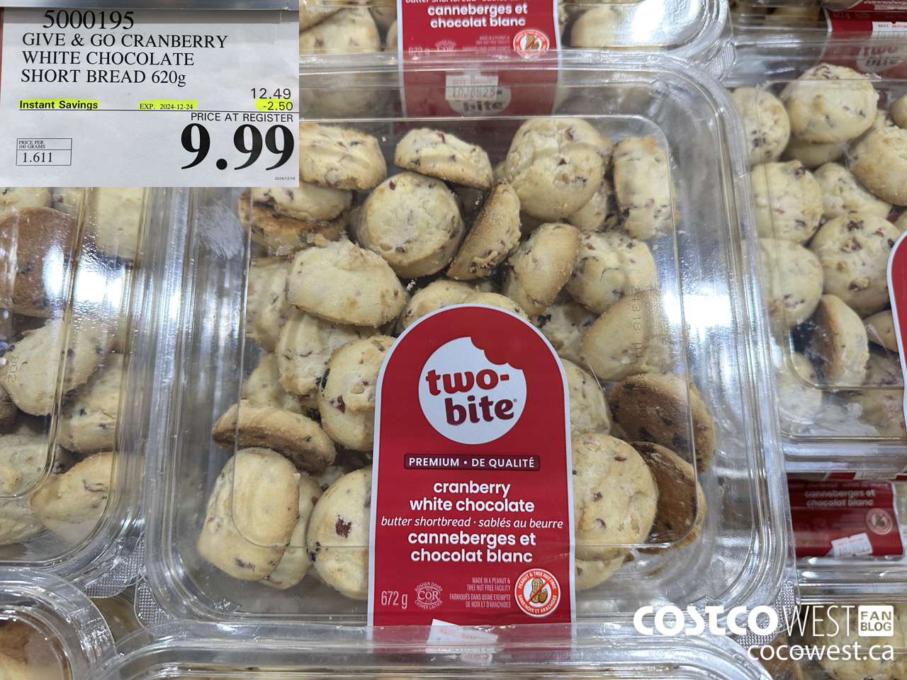 5000195 GIVE & GO CRANBERRY WHITE CHOCOLATE SHORT BREAD 620G ($2.50 INSTANT SAVINGS EXPIRES ON 2024-12-24) $9.99