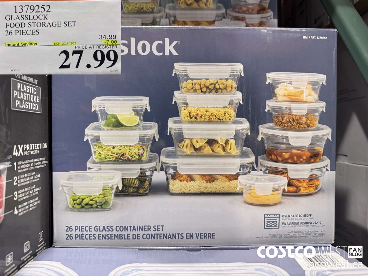 1379252 GLASSLOCK FOOD STORAGE SET 26 PIECES ($7.00 INSTANT SAVINGS EXPIRES ON 2024-12-22) $27.99