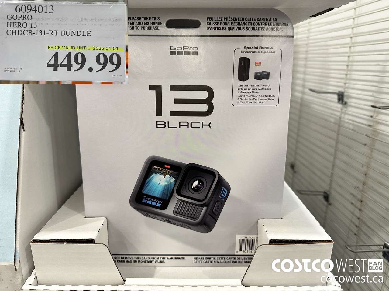 6094013 GOPRO HERO 13 CHDCB-131-RT BUNDLE (EXPIRES ON 2025-01-01) $449.99