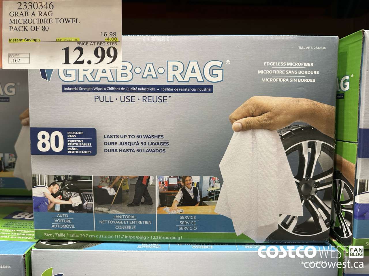 2330346 GRAB A RAG MICROFIBRE TOWEL PACK OF 80 ($4.00 INSTANT SAVINGS EXPIRES ON 2025-01-26) $12.99